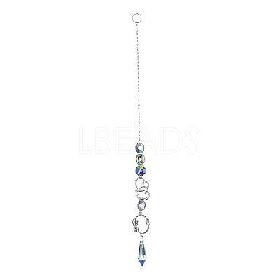 AB Color Plated Crystal Bullet Big Pendant Decorations LS-HJEW-G019-03F-1