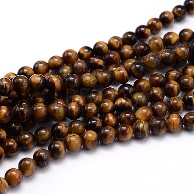 Natural Tiger Eye Beads Strands X-G-J303-11-10mm-1