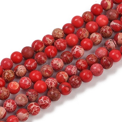 Dyed Natural Regalite/Imperial Jasper/Sea Sediment Jasper Beads Strands G-B124-C04-16-1