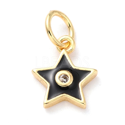Brass Enamel Pendants KK-M218-10A-RS-1