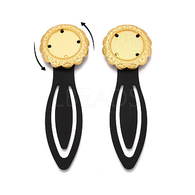 Alloy & Iron Bookmark Cabochon Settings PALLOY-N184-03G-1