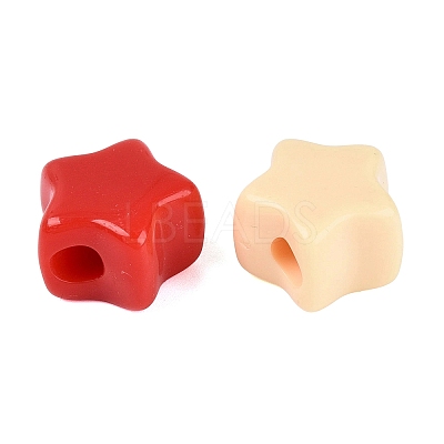 Opaque Acrylic European Beads OACR-Q203-11-1