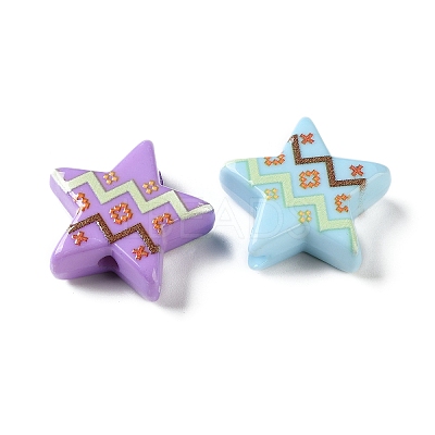 Opaque Printed Acrylic Beads AC-CBA6251-07-1