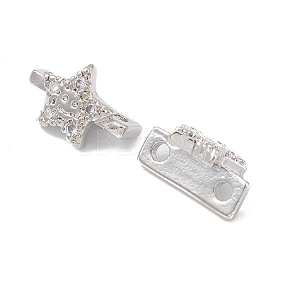 Rack Plating Brass Pave Cubic Zirconia Slide Charms KK-G464-02P-1
