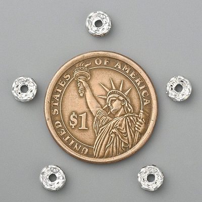 Brass Grade A Crystal Rhinestone Spacer Beads RB-A006-6MM-S-1