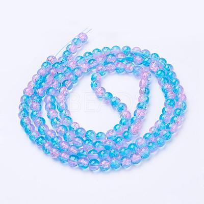 Spray Painted Crackle Glass Beads Strands CCG-Q001-6mm-19-1