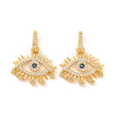 Brass Micro Pave Cubic Zirconia Pendants KK-U017-08D-G-1