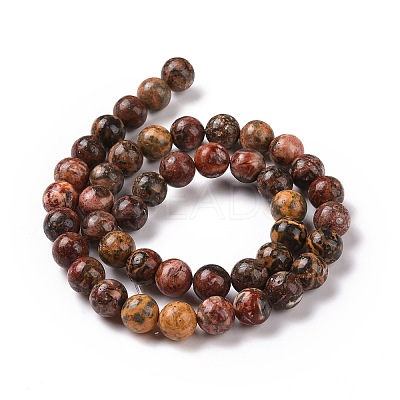 Natural Leopard Skin Jasper Beads Strands G-J358-05-8mm-1