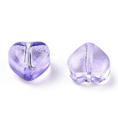 Transparent Spray Painted Glass Beads GLAA-R211-02-B01-1