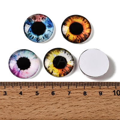 Printed Transparent Glass Cabochons GL-CBAA22A-02-1