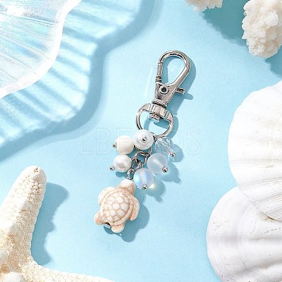 Sea Turtle Synthetic Turquoise Pendants Decoration HJEW-JM03009-04-1