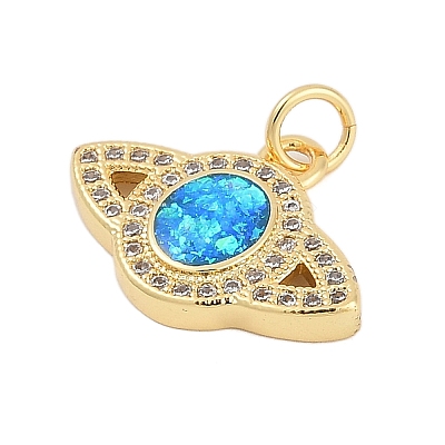 Brass Micro Pave Cubic Zirconia Pendants KK-I723-42G-1