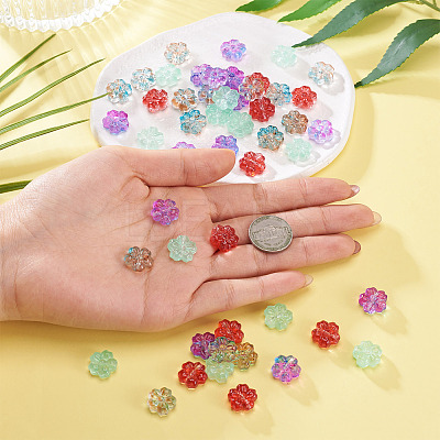 80Pcs 4 Styles Transparent Glass Beads GLAA-TA0003-81-1