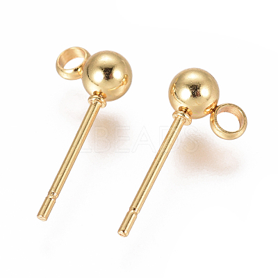 304 Stainless Steel Ear Stud Components STAS-F227-18B-G-1