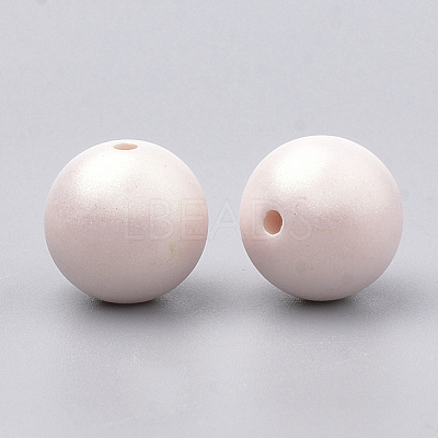 Spray Painted Style Acrylic Beads MACR-T010-8mm-06-1