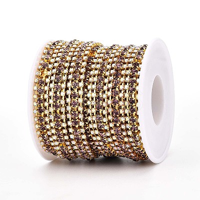Iron Rhinestone Cup Chains CH-T006-04G-05-1