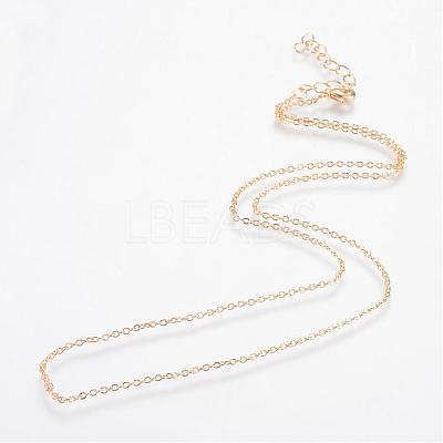 Iron Cable Chains Necklace Making MAK-R016-45cm-G-1