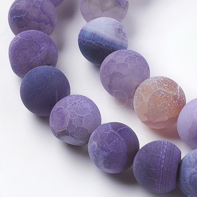 Natural Weathered Agate Beads Strands G-G589-10mm-M-1