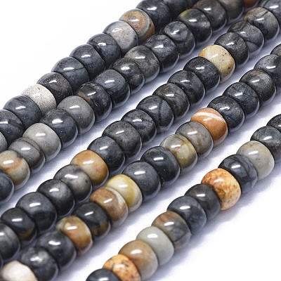 Natural Polychrome Jasper/Picasso Stone/Picasso Jasper Beads Strands G-K293-B06-B-1