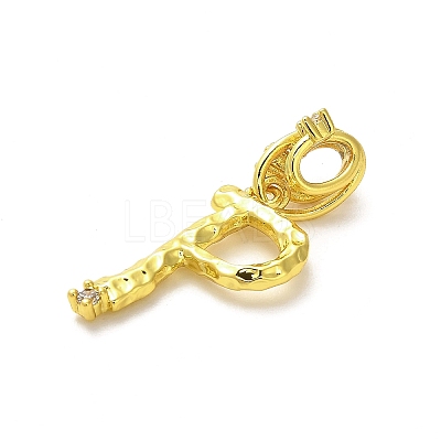Rack Plating Brass Micro Pave Cubic Zirconia European Dangle Charms KK-L210-015G-P-1