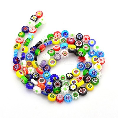 Handmade Millefiori Glass Bead Strands LAMP-J033-8mm-M-1