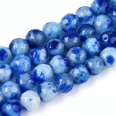 Dyed Natural White Jade Beads Strands X-G-T139-6mm-60-17-1