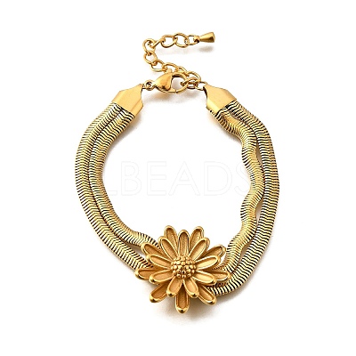 304 Stainless Steel Multi-layer Bracelets BJEW-M135-02B-G-1