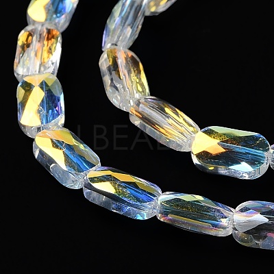 Transparent Electroplate Glass Beads Strands GLAA-Q099-G01-06-1