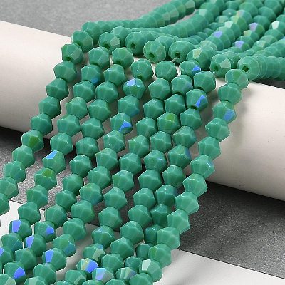 Opaque Solid Color Imitation Jade Glass Beads Strands EGLA-A039-P4mm-L07-1