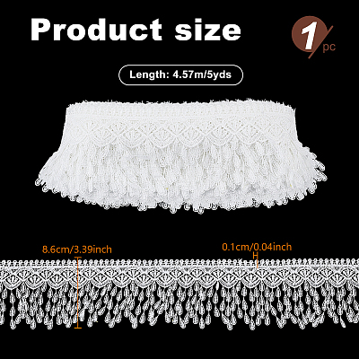 5Yards Polyester Lace Ribbon OCOR-NB0002-64A-1