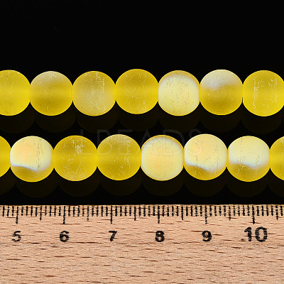 Frosted Transparent Glass Beads Strands GLAA-T032-T10mm-MBB11-1