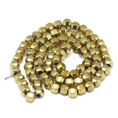 Electroplate Non-magnetic Synthetic Hematite Beads Strands G-T061-50B-1