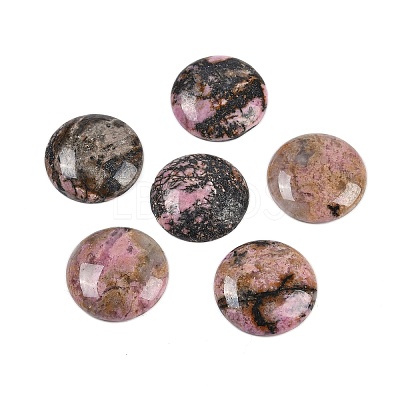 Natural Rhodonite Cabochons G-H1596-FR-25mm-13-1