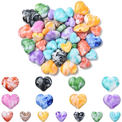 10Pcs Acrylic Beads OACR-YW0002-50-1