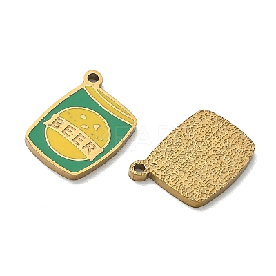 304 Stainless Steel Enamel Pendants SA-CBAD60D-08G-01-1