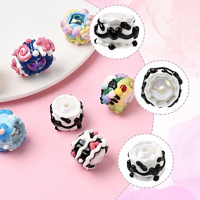 7Pcs 7 Styles Opaque Acrylic Beads ACRC-FS0001-04-1