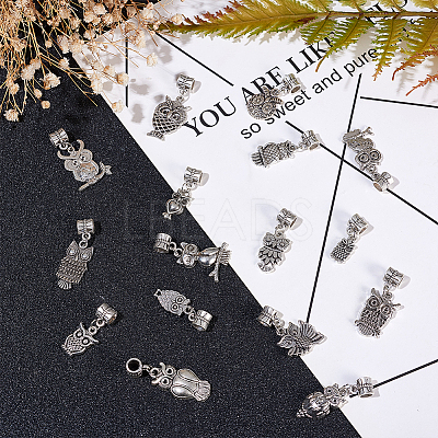 Tibetan Style Alloy European Dangle Charms PALLOY-PH0005-84AS-1