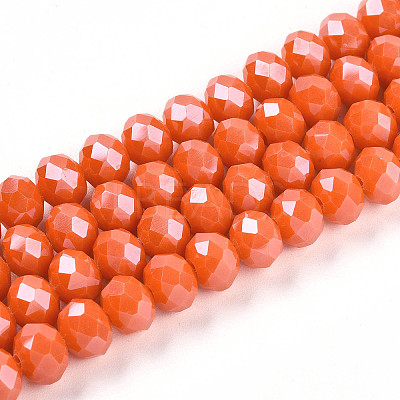 Electroplate Glass Beads Strands EGLA-A034-P8mm-A29-1