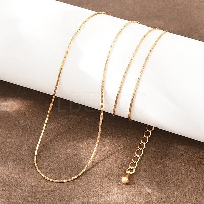 0.7MM Brass Boston Link Chain Necklaces for Women NJEW-Q351-02G-1