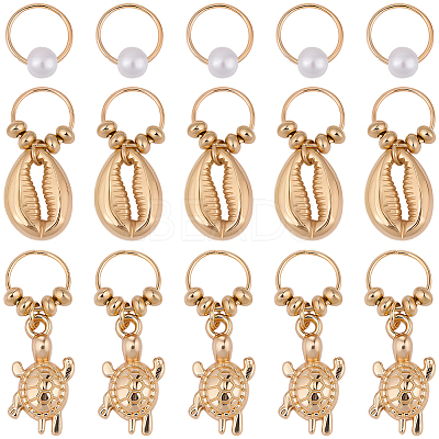 2 Bags Sea Animals Alloy Hair Braid Pendant OHAR-BM0001-05-1