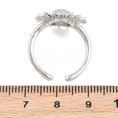Sun Brass Micro Pave Cubic Zirconia Cuff Open Rings for Women CU-CBA0A21-05P-1
