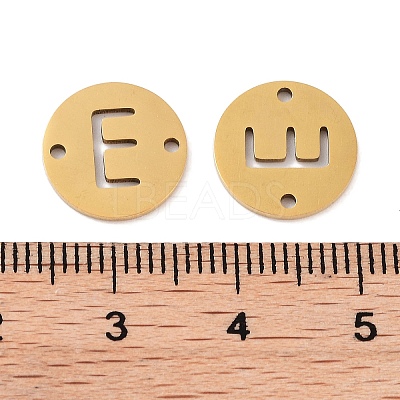 PVD Vacuum Plating 201 Stainless Steel Hollow Flat Round Links FIND-R149-03E-G-1