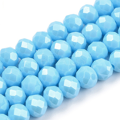Electroplate Glass Beads Strands EGLA-A034-P1mm-A06-1