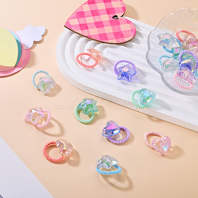 20Pcs 20 Colors Polyester & Plastic Girls Hair Accessories OHAR-TA0001-18-1