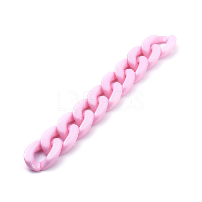 Handmade Opaque Acrylic Curb Chains AJEW-JB00564-08-1