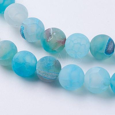 Natural Weathered Agate Beads Strands G-G589-8mm-14-1