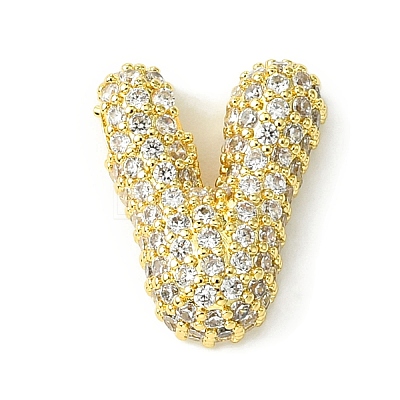 Rack Plating Brass Clear Cubic Zirconia Pendants KK-S378-01G-V-1