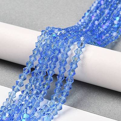 Transparent Electroplate Glass Beads Strands EGLA-A039-T2mm-L07-1