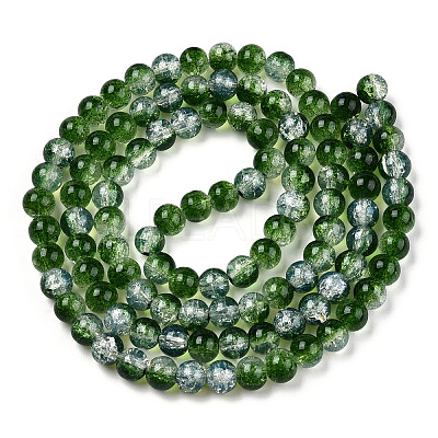 Transparent Crackle Baking Paint Glass Beads Strands DGLA-T003-01B-04-1