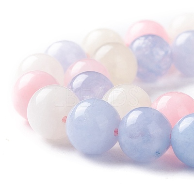 Natural White Jade Imitation Morganite Beads Strands G-I299-F14-6mm-1